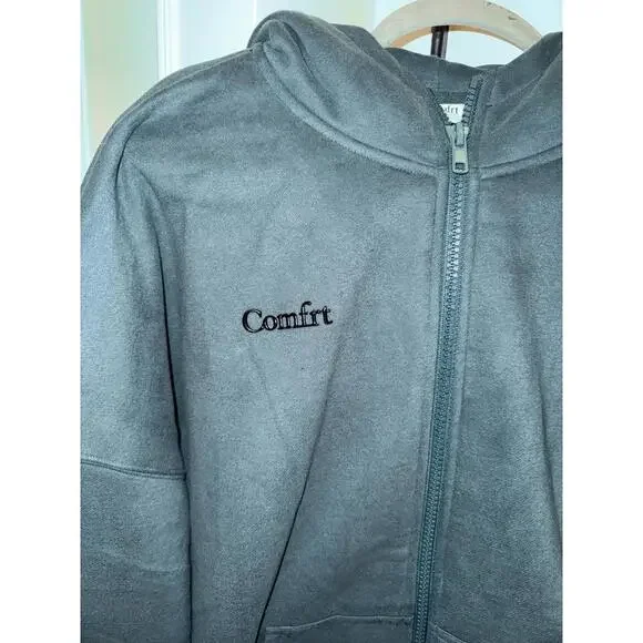 Comfrt Unisex Adult Green Full Zip Hoodie Size Large NWOT - Picture 4 of 9